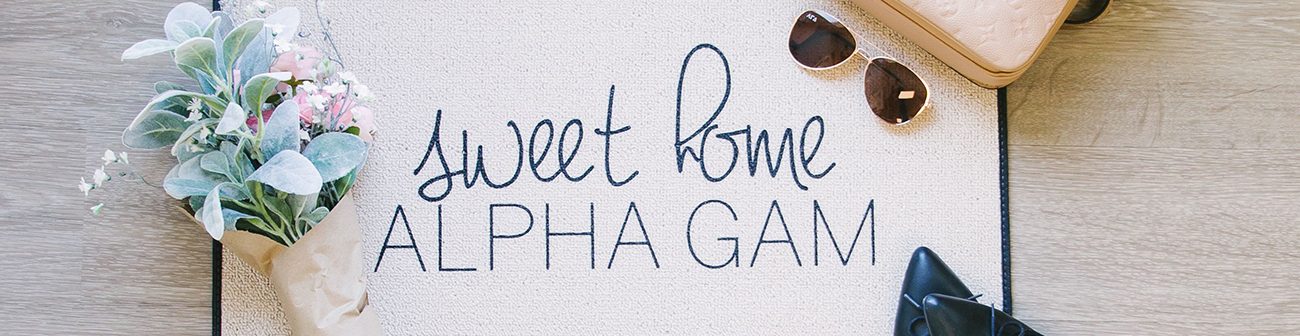 sweet home alpha gam door mat